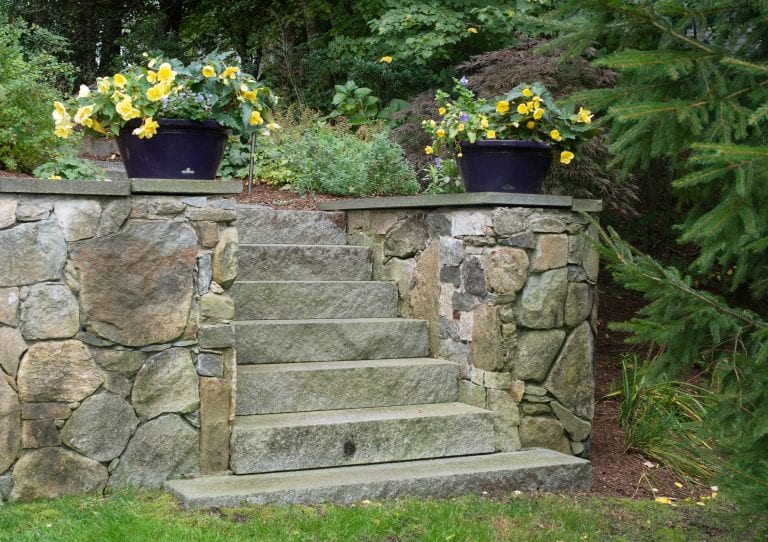 stone wall stair way